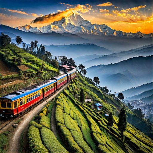 Breathtaking sunrise over the snow-capped peaks of Kanchenjunga from Tiger Hill, Darjeeling