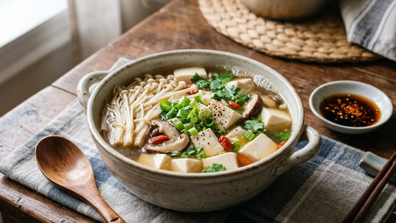 Sup Enoki Tahu Bening, Sajian Hangat yang Sederhana tetapi Bikin Hati Nyaman 1 Sup Enoki Tahu Bening